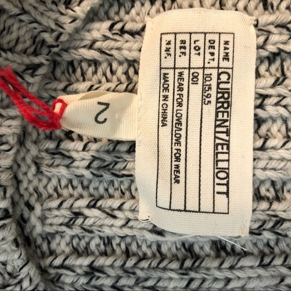 NWT Current Elliott jacquard fringe sweater SZ M - Picture 6 of 9